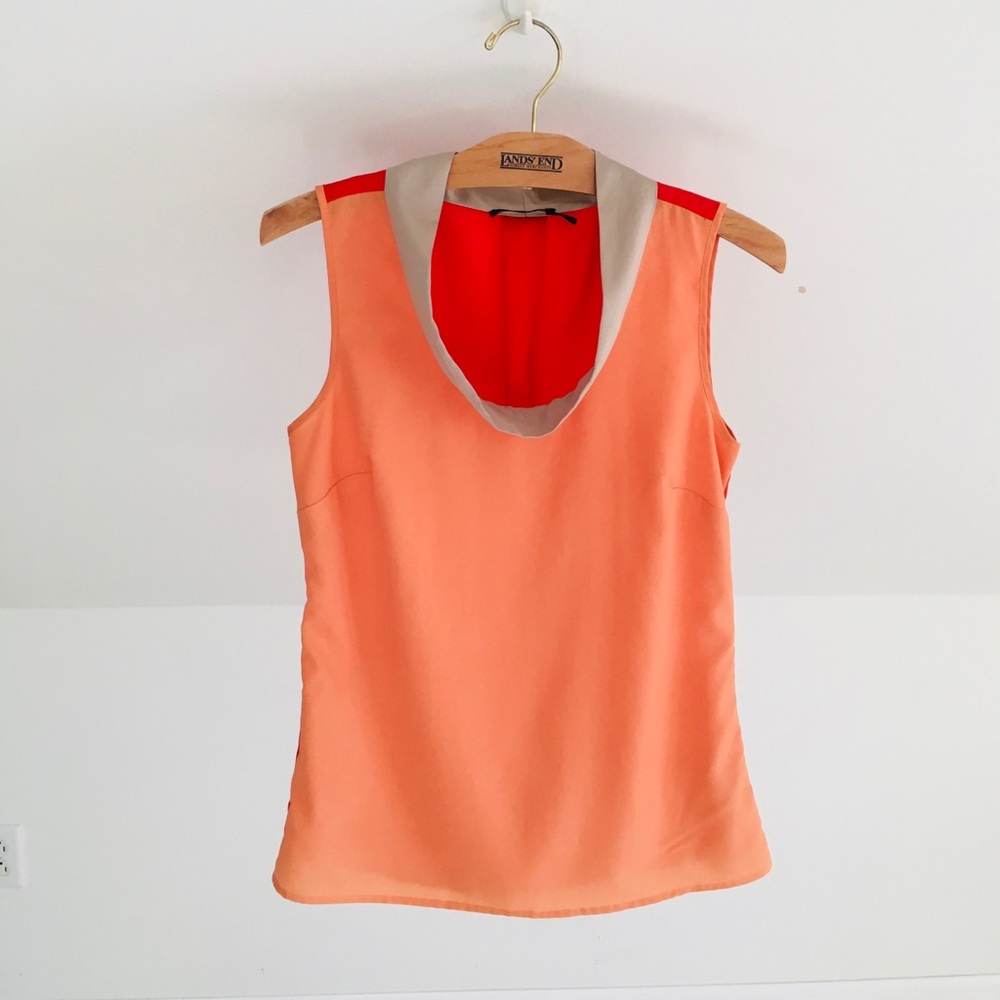 The Limited Sleeveless Tangerine Orange Blouse